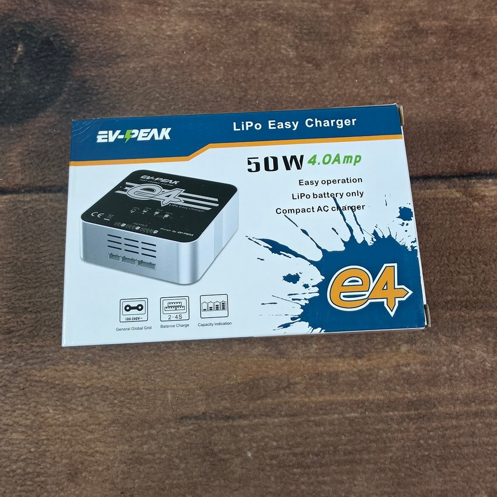 EV-PEAK e4 LiPo Easy Charger 50W 4.0A 2-4S AC Compact Good Condition